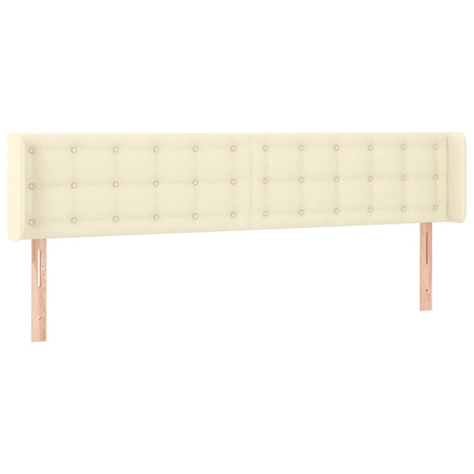 Čelo Postele Typu Ušák Krémové 183X16X78/88 Cm Umělá Kůže
