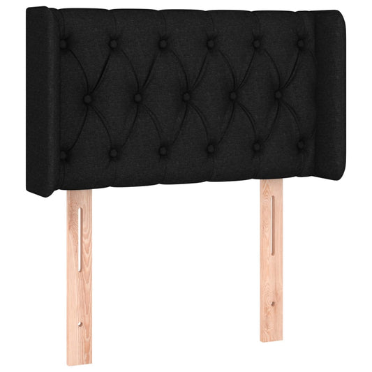 Čelo Postele Typu Ušák Černé 83 X 16 X 78/88 Cm Textil