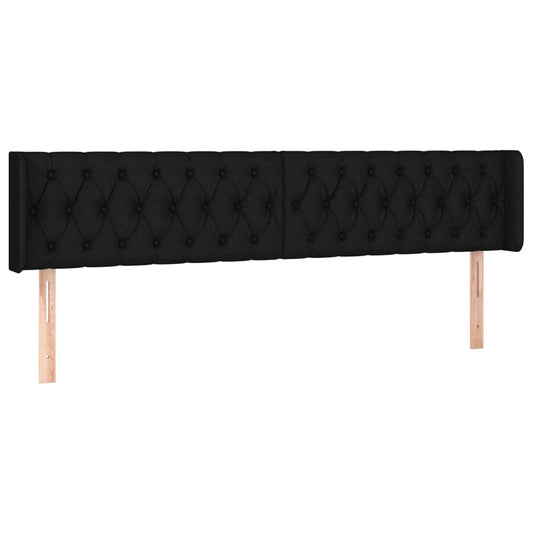 Čelo Postele Typu Ušák Černé 183X16X78/88 Cm Textil