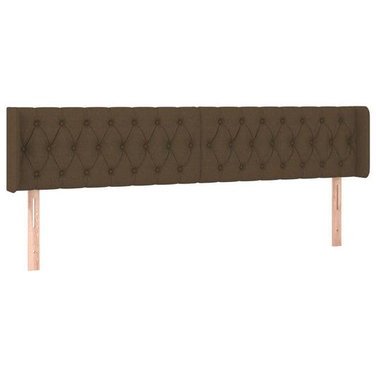 Čelo Postele Typu Ušák Tmavě Hnědé 203X16X78/88 Cm Textil