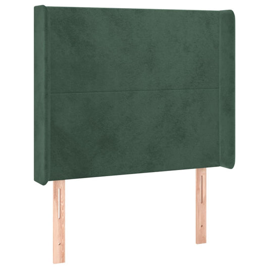 Čelo Postele Typu Ušák Tmavě Zelená 103X16X118/128 Cm Samet