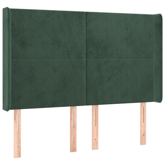 Čelo Postele Typu Ušák Tmavě Zelená 147X16X118/128 Cm Samet