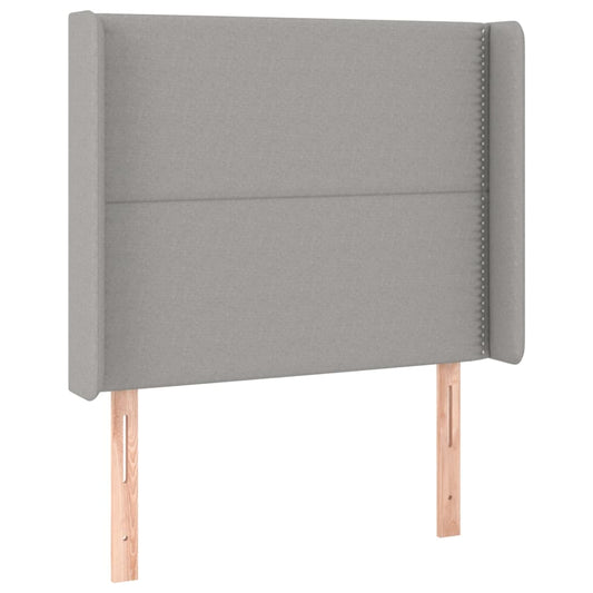 Čelo Postele Typu Ušák Světle Šedé 93X16X118/128 Cm Textil