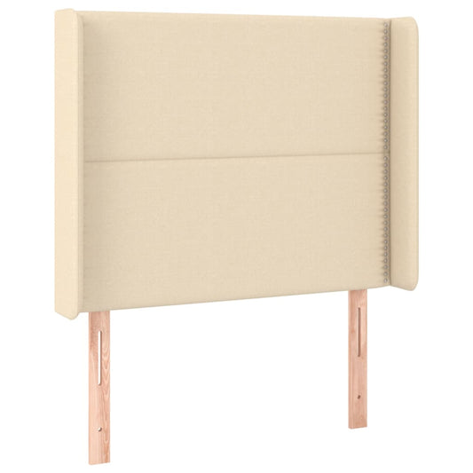 Čelo Postele Typu Ušák Krémové 93X16X118/128 Cm Textil