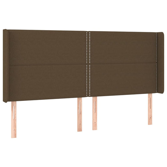 Čelo Postele Typu Ušák Tmavě Hnědé 183X16X118/128 Cm Textil