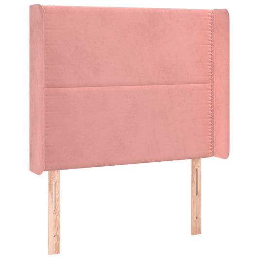 Čelo Postele Typu Ušák Růžové 83X16X118/128 Cm Samet