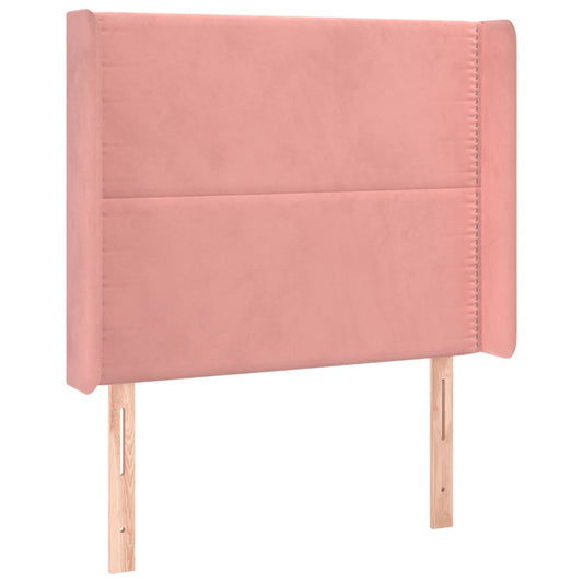 Čelo Postele Typu Ušák Růžové 93X16X118/128 Cm Samet