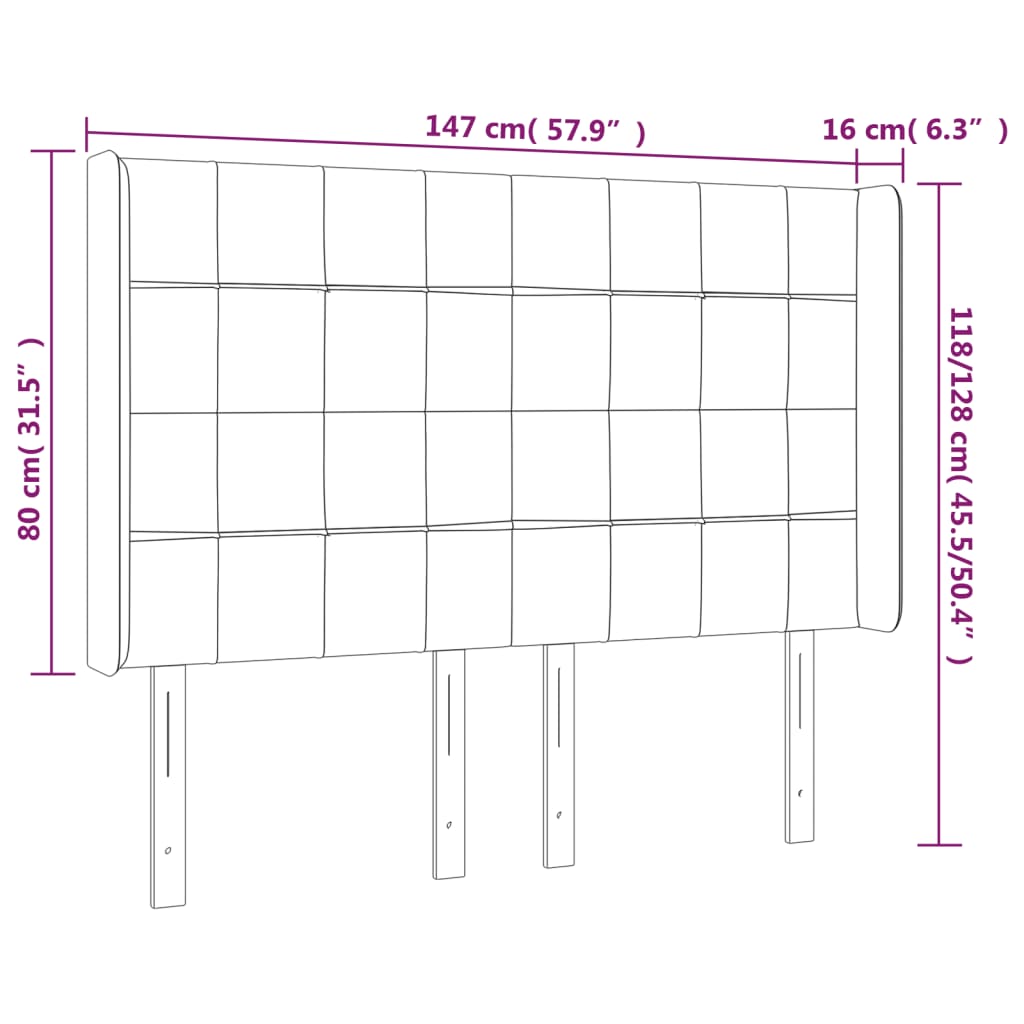 Čelo Postele Typu Ušák Tmavě Zelená 147X16X118/128 Cm Samet