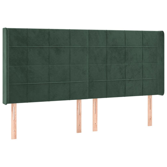 Čelo Postele Typu Ušák Tmavě Zelená 203X16X118/128 Cm Samet