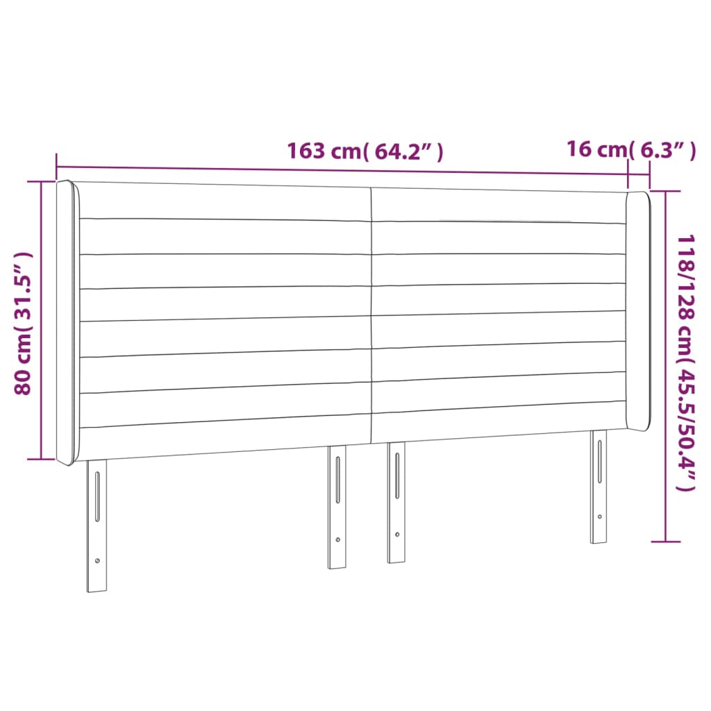 Čelo Postele Typu Ušák Tmavě Zelená 163X16X118/128 Cm Samet