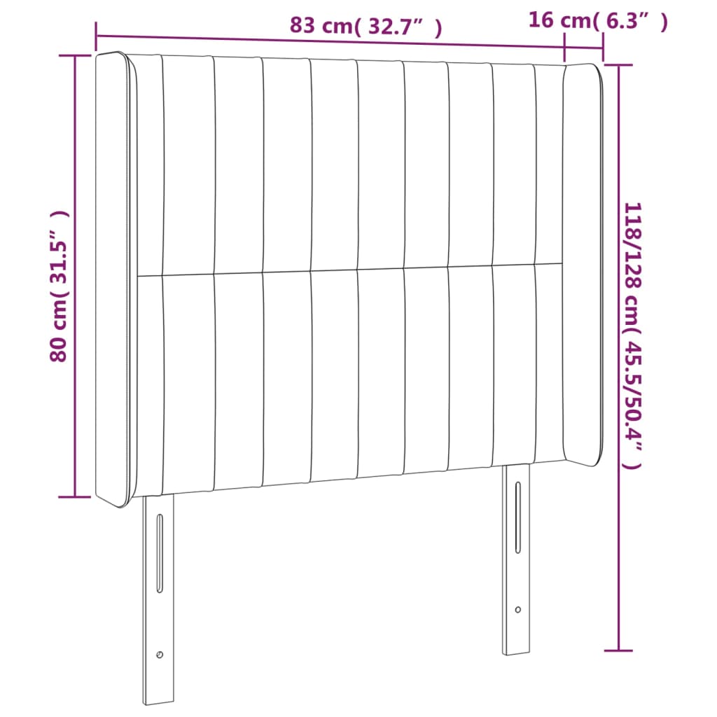 Čelo Postele Typu Ušák Tmavě Zelené 83X16X118/128 Cm Samet