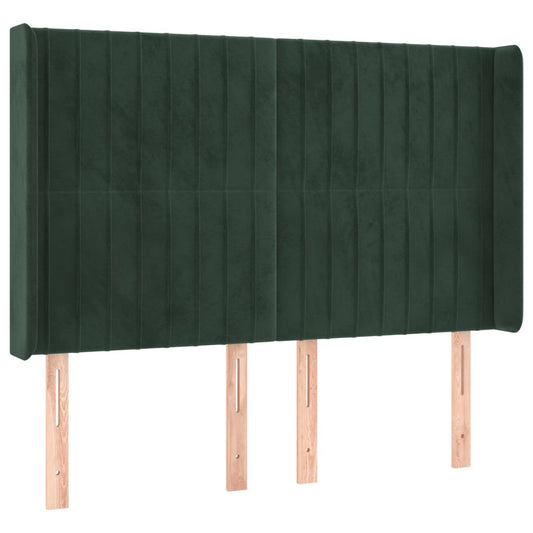 Čelo Postele Typu Ušák Tmavě Zelená 147X16X118/128 Cm Samet