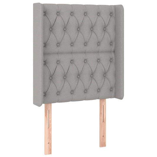 Čelo Postele Typu Ušák Světle Šedé 83X16X118/128 Cm Textil