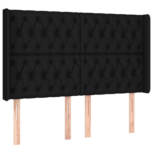 Čelo Postele Typu Ušák Černé 163X16X118/128 Cm Textil