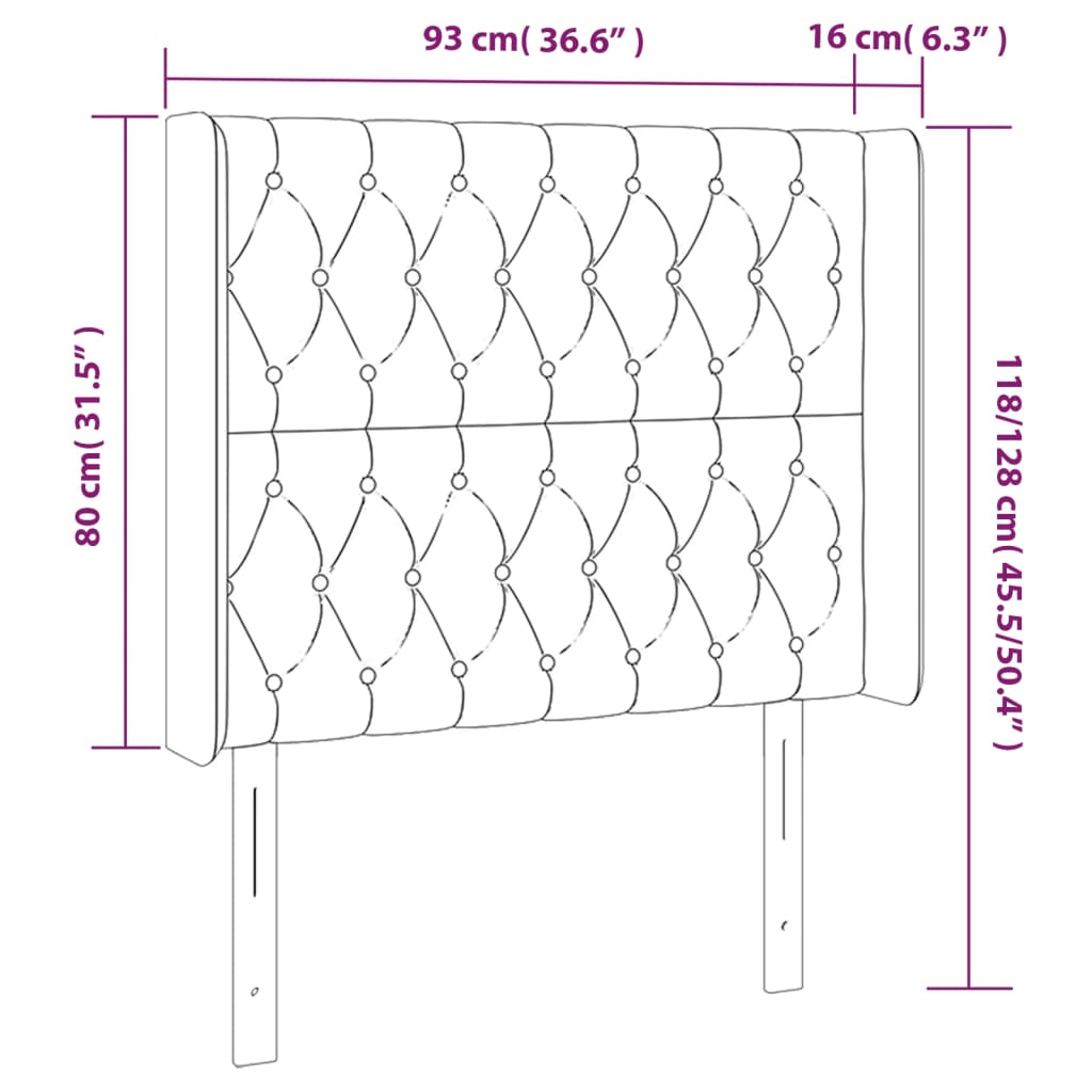 Čelo Postele Typu Ušák Tmavě Zelené 93X16X118/128 Cm Samet