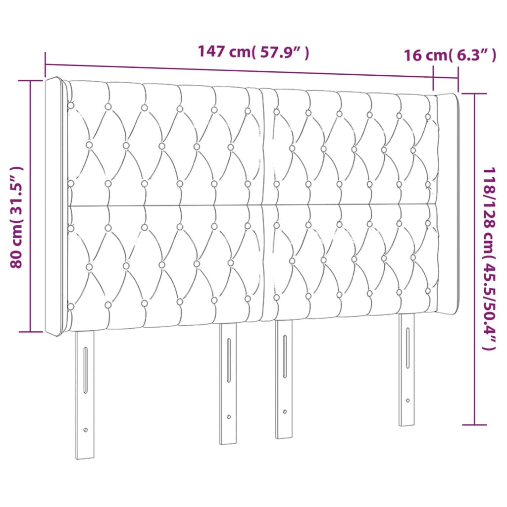 Čelo Postele Typu Ušák Tmavě Zelená 147X16X118/128 Cm Samet