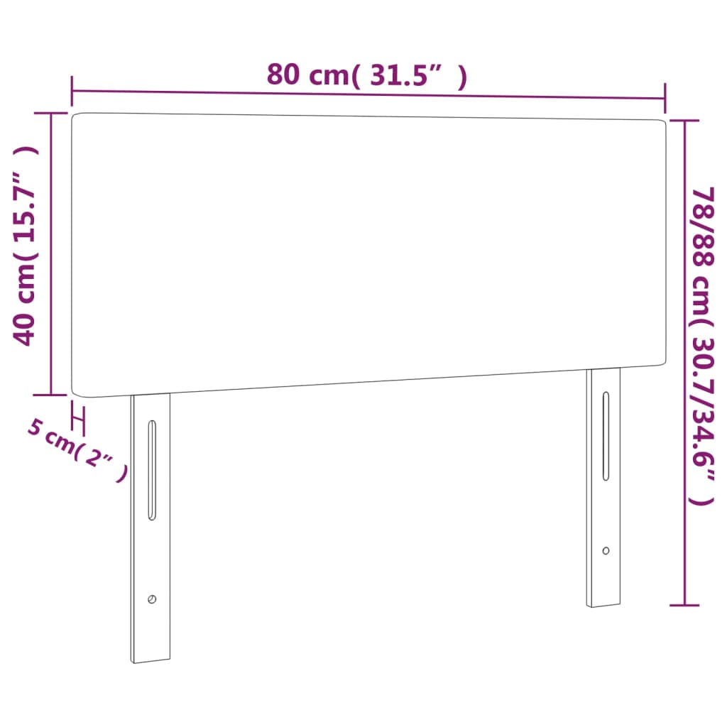 Čelo Postele S Led Krémové 80 X 5 X 78/88 Cm Umělá Kůže