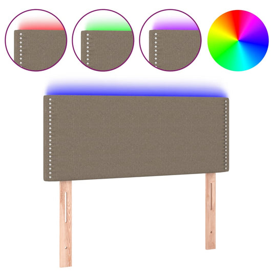 Čelo Postele S Led Taupe 90X5X78/88 Cm Textil