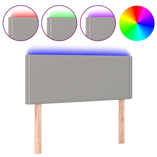 Čelo Postele S Led Světle Šedé 100 X 5 X 78/88 Cm Textil