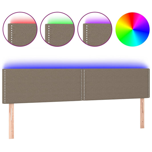 Čelo Postele S Led Taupe 180X5X78/88 Cm Textil