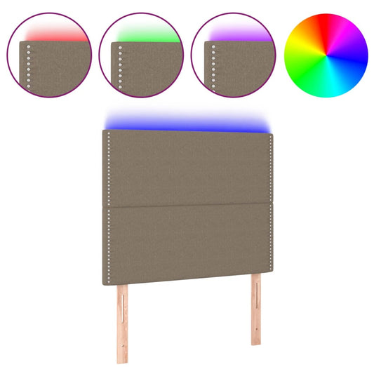 Čelo Postele S Led Taupe 90X5X118/128 Cm Textil