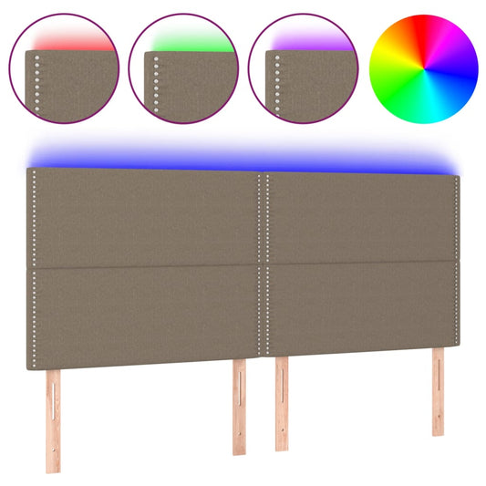 Čelo Postele S Led Taupe 200X5X118/128 Cm Textil