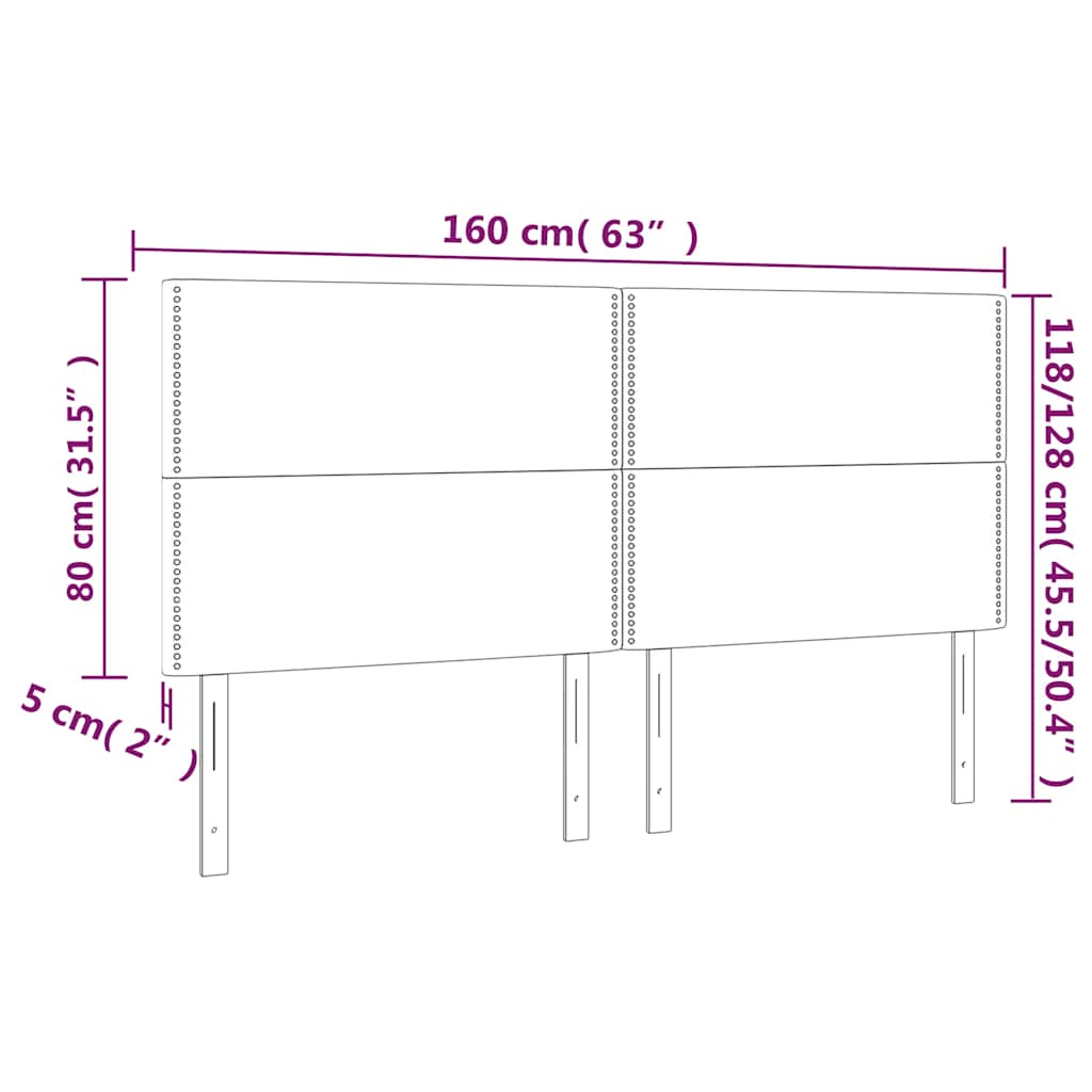 Čelo Postele S Led Tmavě Modré 160X5X118/128 Cm Samet