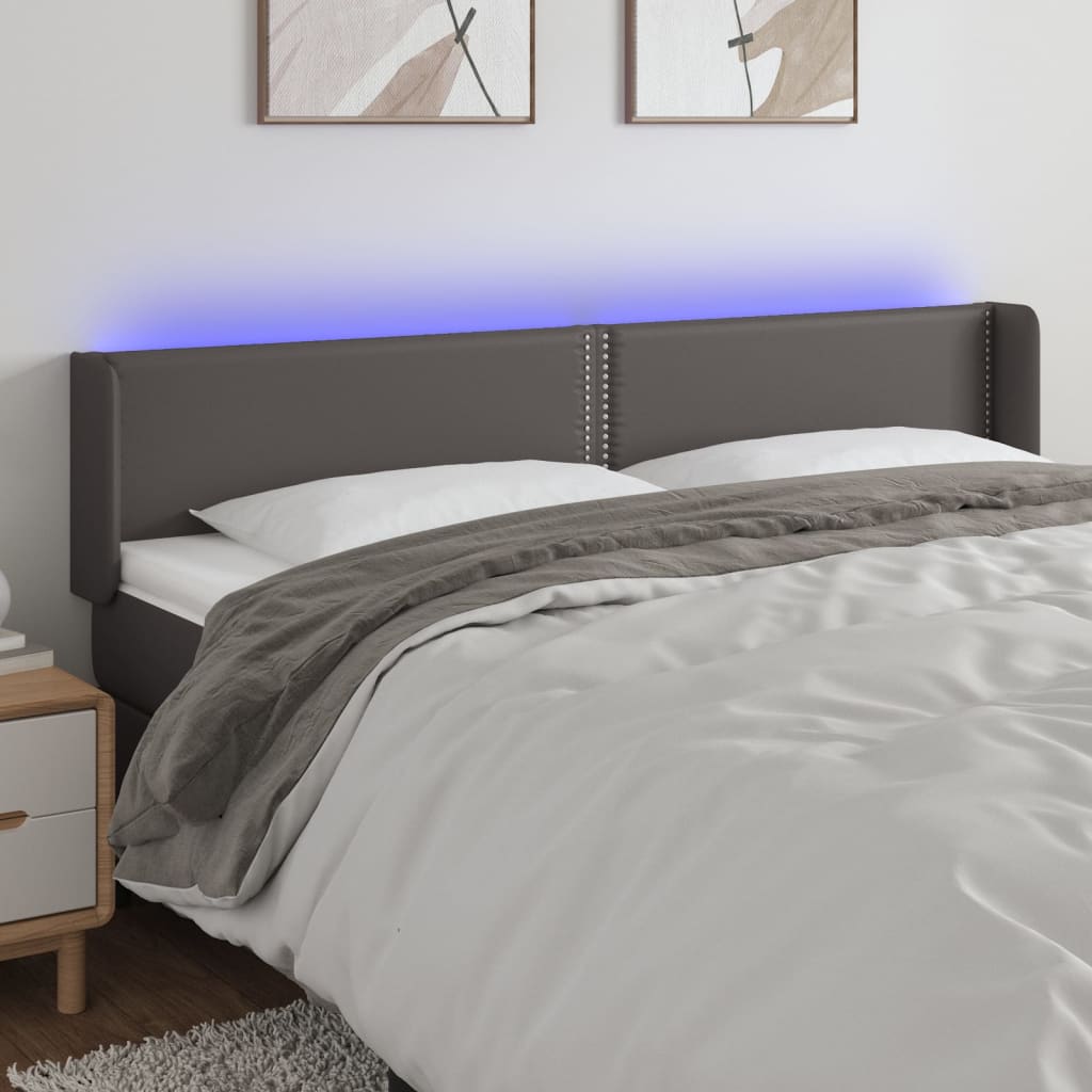 Čelo Postele S Led Umělá Kůže
