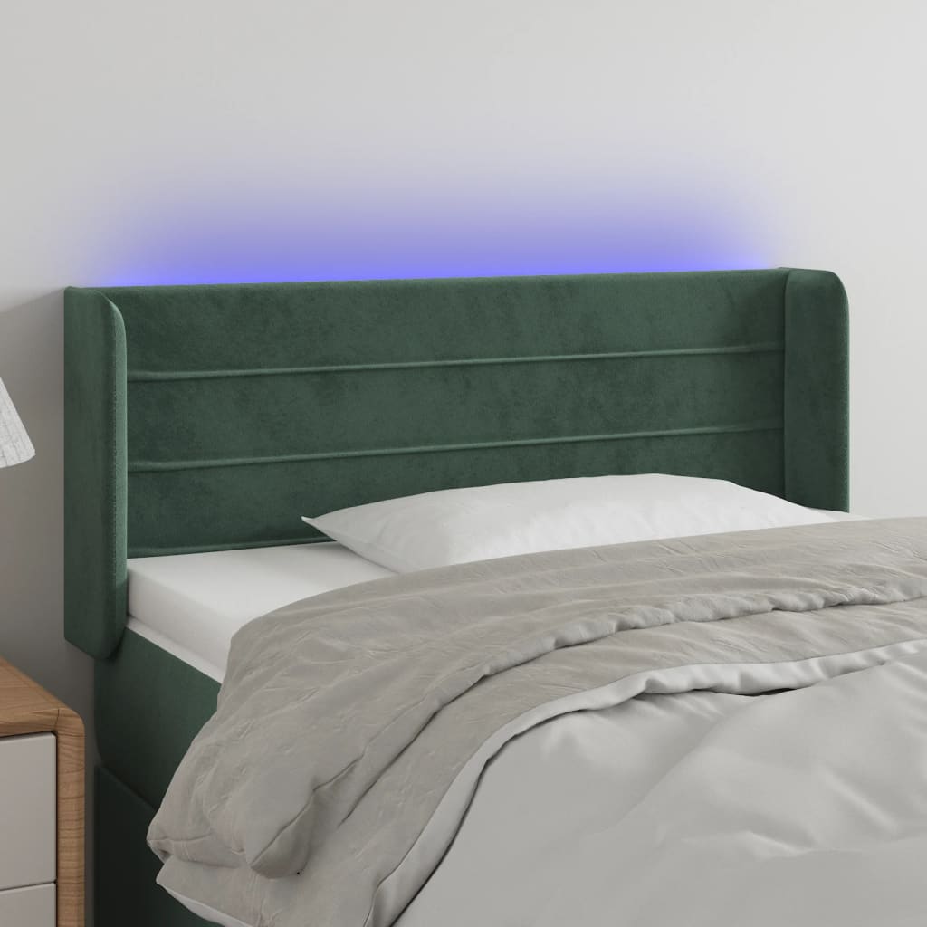 Čelo Postele S Led Růžové Samet