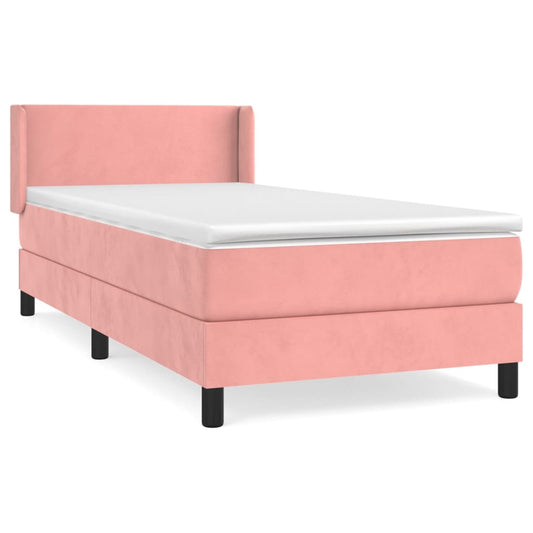 Box Spring Postel S Matrací Samet Růžová