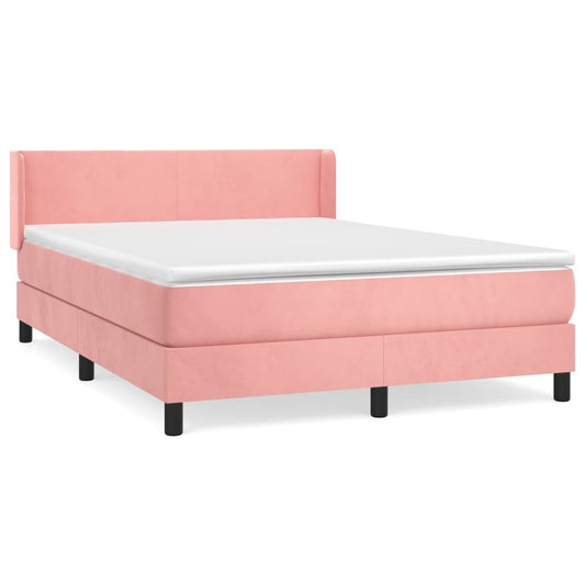 Box Spring Postel S Matrací Samet Růžová