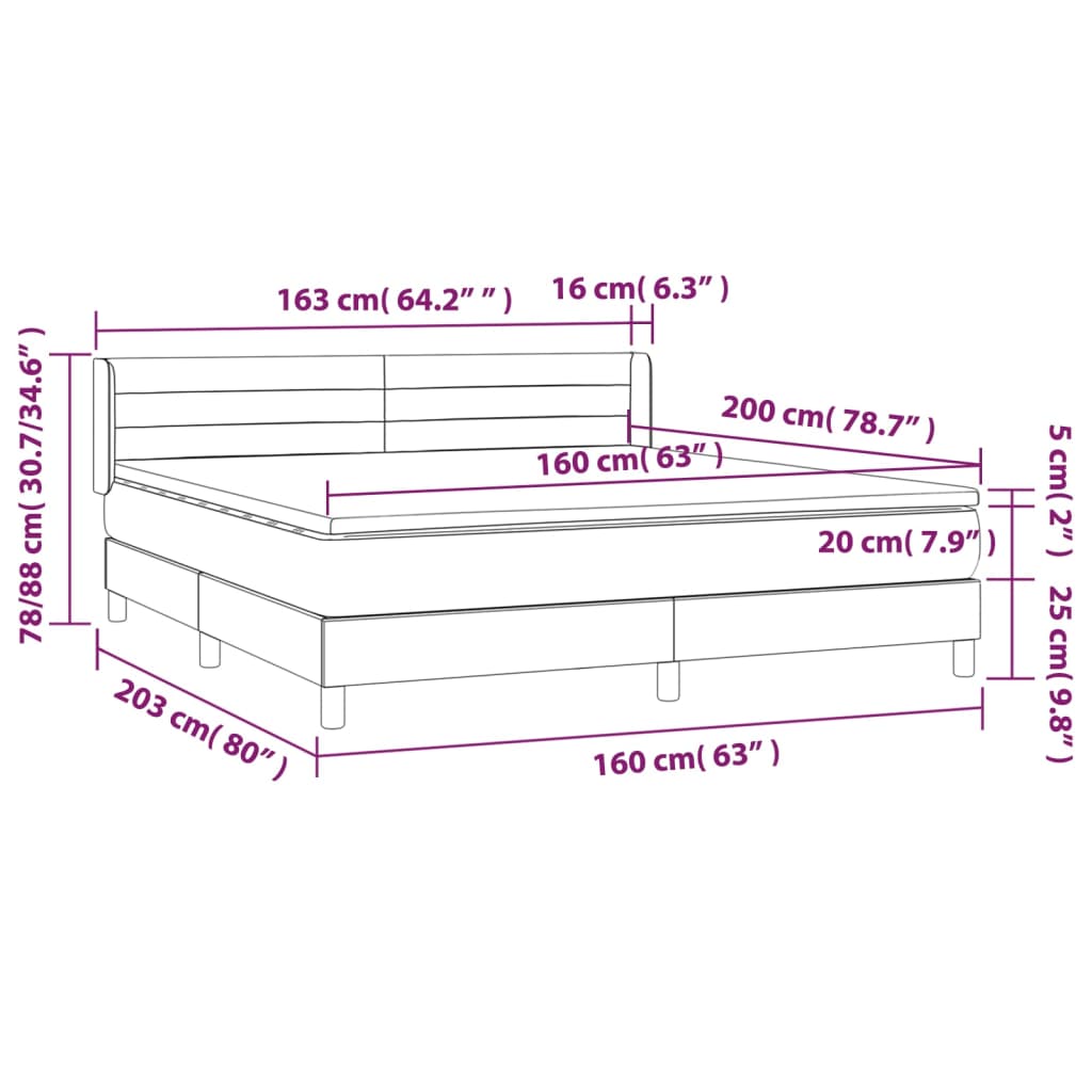 Box Spring Postel S Matrací Samet Světle Šedá
