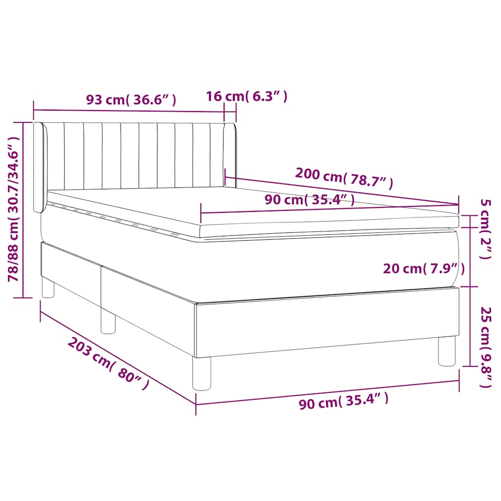 Box Spring Postel S Matrací Samet Tmavě Zelená