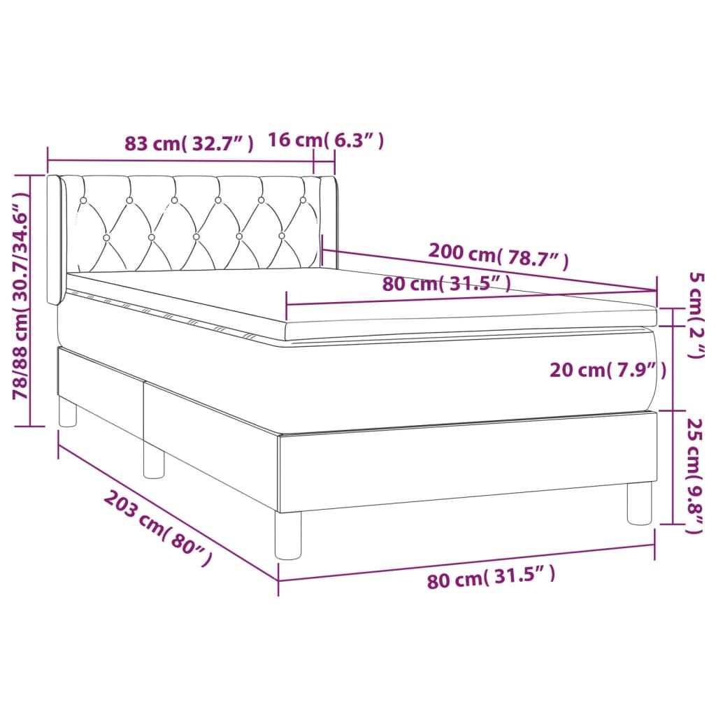 Box Spring Postel S Matrací Samet Růžová