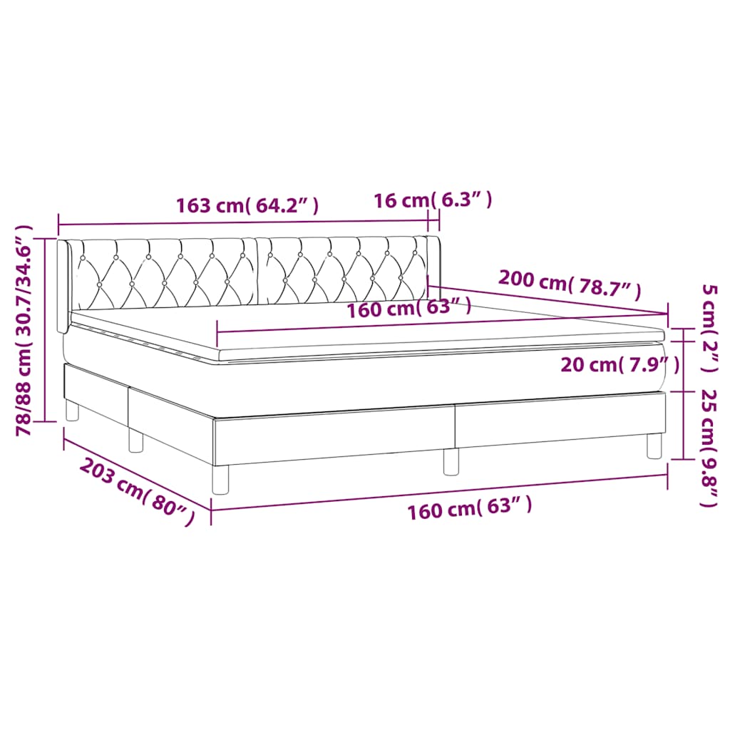 Box Spring Postel S Matrací Samet Tmavě Zelená