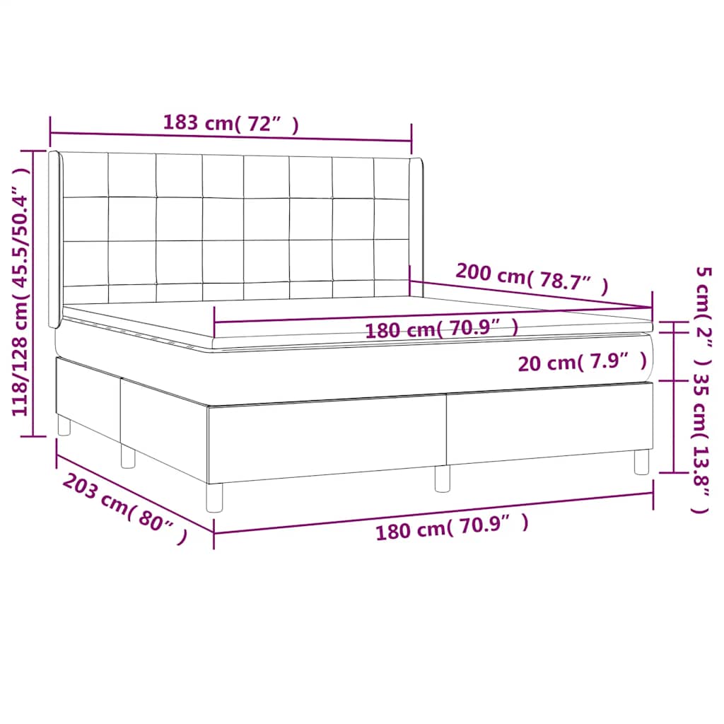 Box Spring Postel S Matrací Tmavě Zelená 180X200 Cm Samet