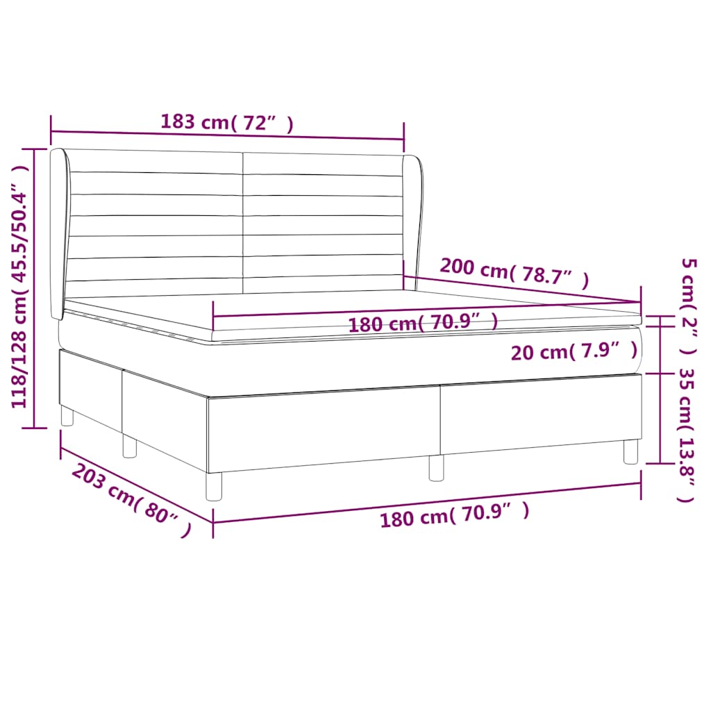 Box Spring Postel S Matrací Tmavě Zelená 180X200 Cm Samet