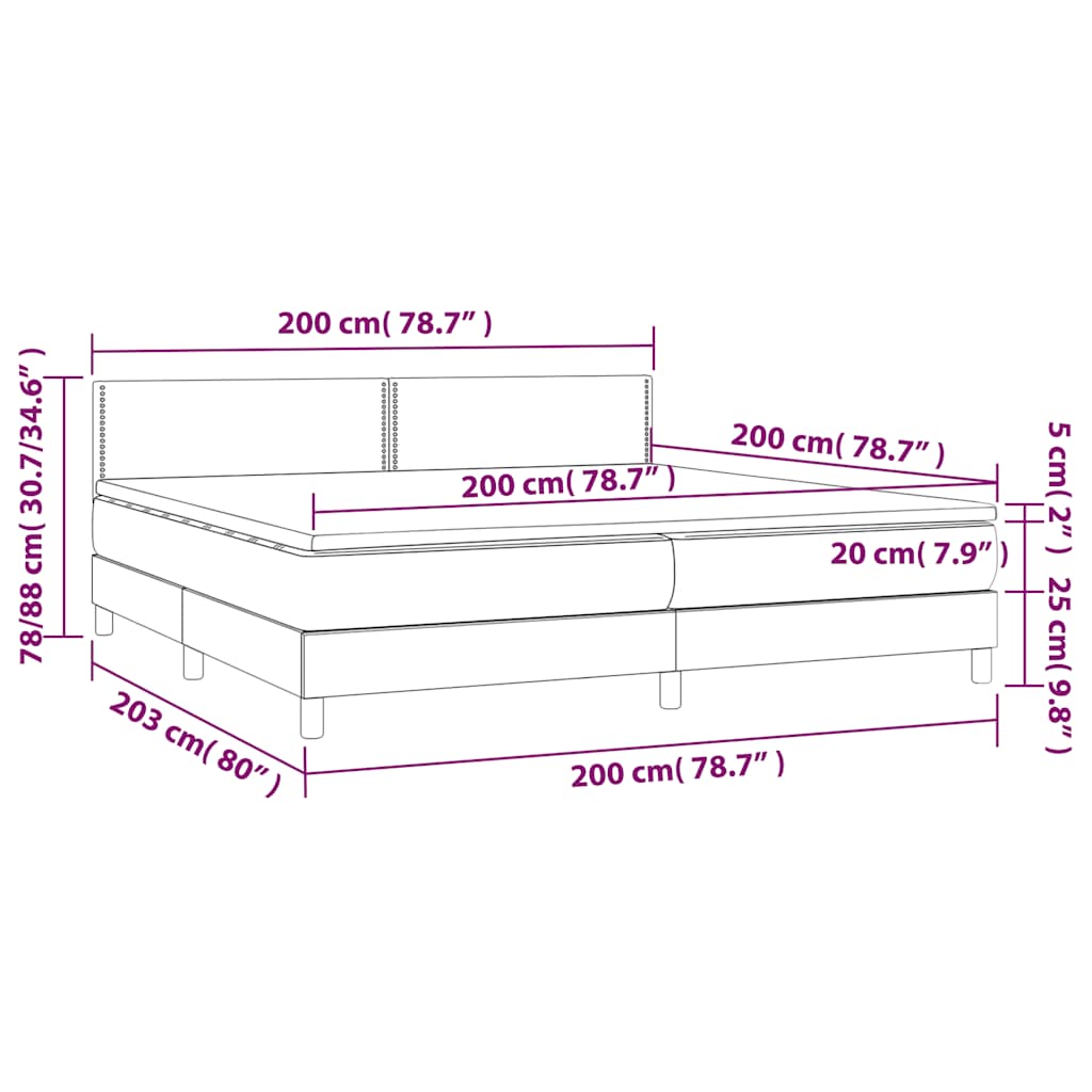 Box Spring Postel S Matrací A Led Tmavě Zelená 200X200 Cm Samet