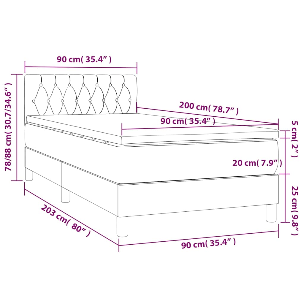 Box Spring Postel S Matrací A Led Tmavě Zelená 90X200 Cm Samet
