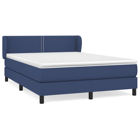 Box Spring Postel S Matrací Textil Modrá