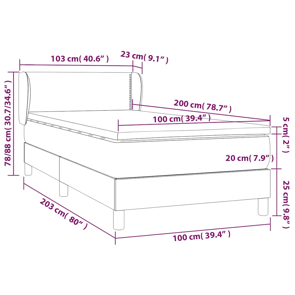 Box Spring Postel S Matrací Samet Růžová