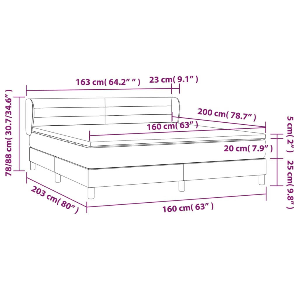 Box Spring Postel S Matrací Černá Samet Černá