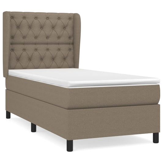 Box Spring Postel S Matrací Textil Taupe