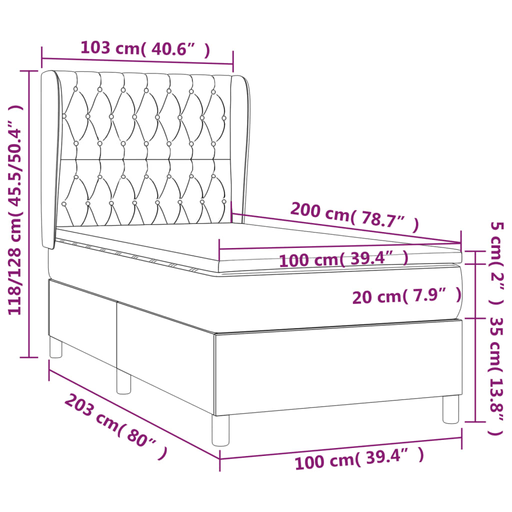 Box Spring Postel S Matrací Textil Tmavě Hnědá