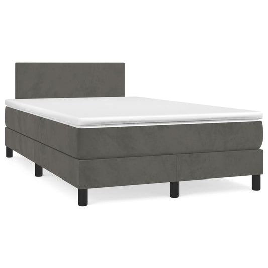Box Spring Postel S Matrací Samet Tmavě Šedá