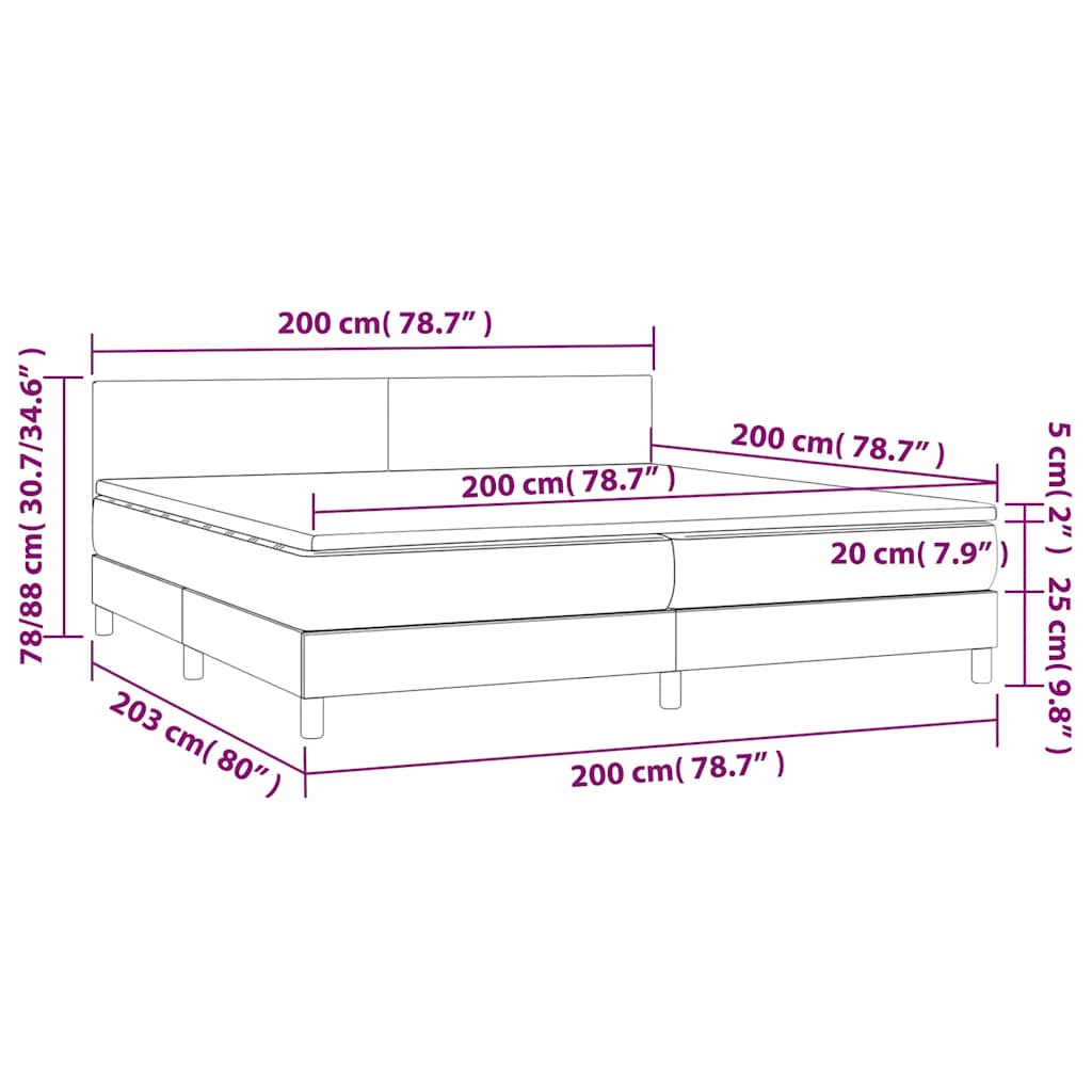 Box Spring Postel S Matrací Tmavě Zelená 200X200 Cm Samet