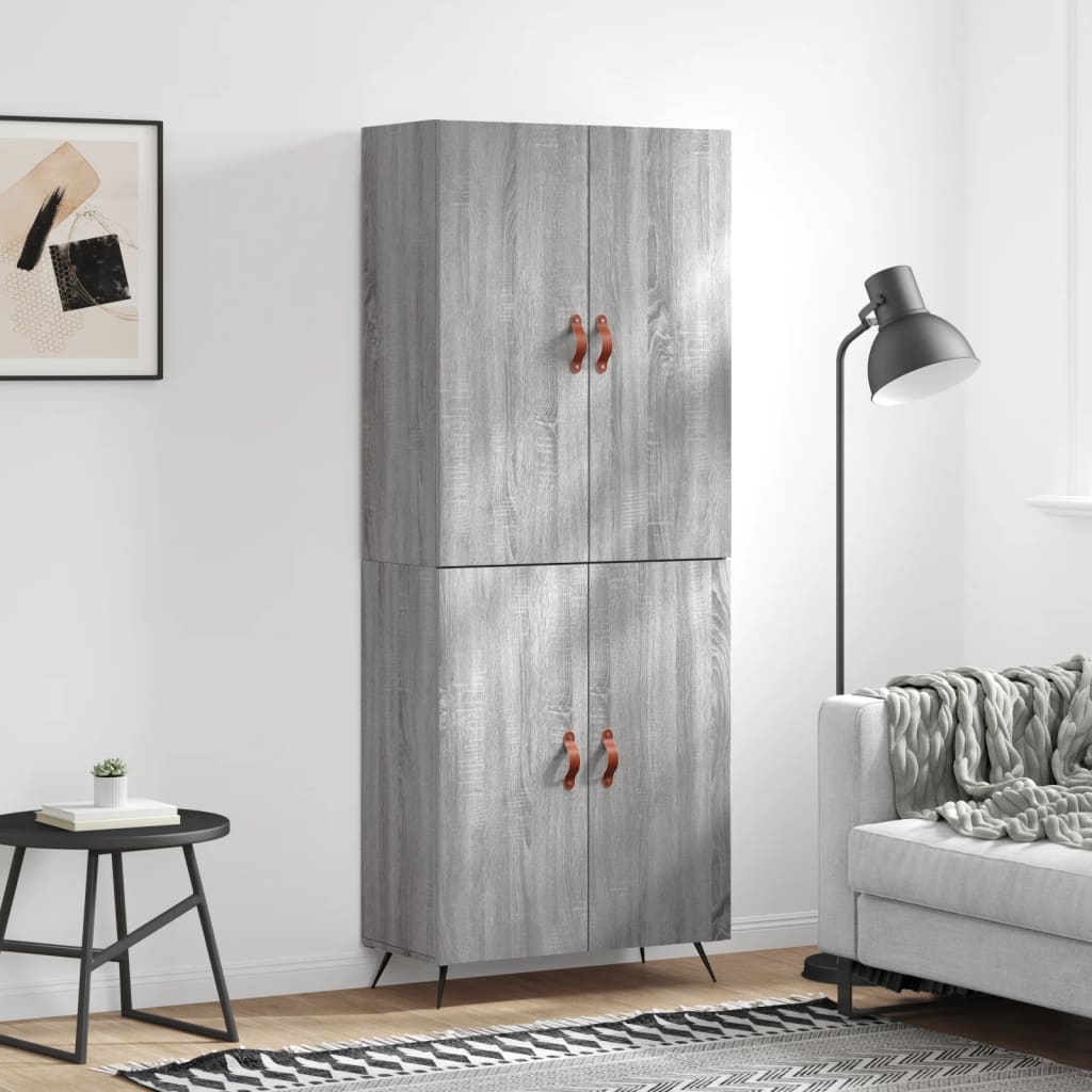 Skříň Highboard Betonově Šedá 69,5X34X180 Cm Kompozitní Dřevo