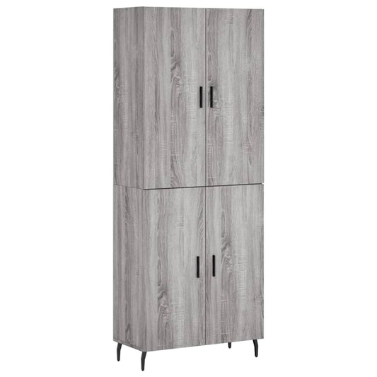 Skříň Highboard Šedá Sonoma 69,5 X 34 X 180 Cm Kompozitní Dřevo
