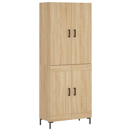 Skříň Highboard Dub Sonoma 69,5 X 34 X 180 Cm Kompozitní Dřevo