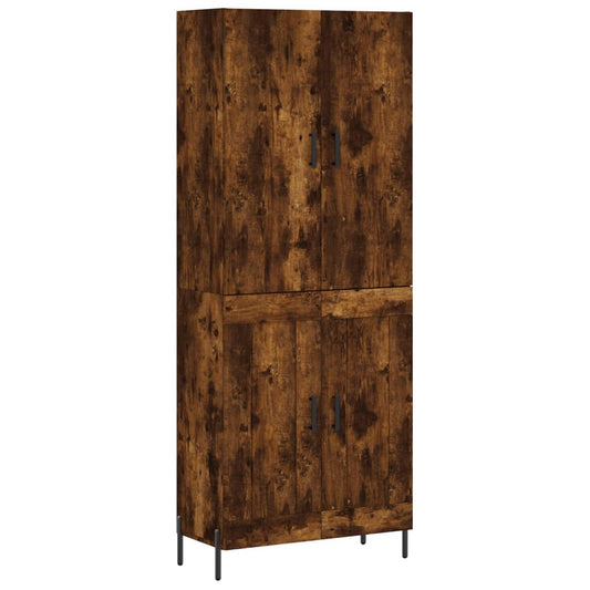 Skříň Highboard Kouřový Dub 69,5 X 34 X 180 Cm Kompozitní Dřevo
